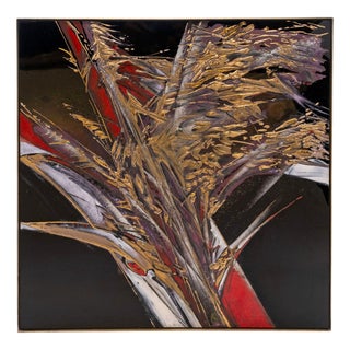 Antonie Jankovcová, Fired Enamel Painting with Precious Metals on Glass, Postmodern, Czech, 1980s For Sale