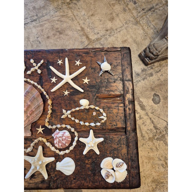 Late 19th Century Antique Folk Art Box With Seashells For Sale - Image 5 of 8