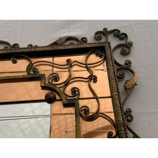 Wrought Iron Console Table with Mirrored Back by Pierluigi Colli, 1950s For Sale - Image 9 of 12