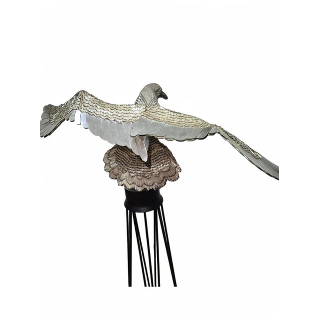 Large Decorative Bird with Glass Beads and Mirrors, 1950s For Sale - Image 6 of 14