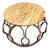 Vintage Round Wood & Metal Coffee Table For Sale