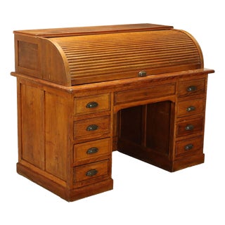 Liberty Roller Desk in Oak For Sale