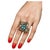 Bochic “Orient” Vintage Blue Topaz & Emeralds Ring Set 18K Gold & Silver For Sale - Image 4 of 8
