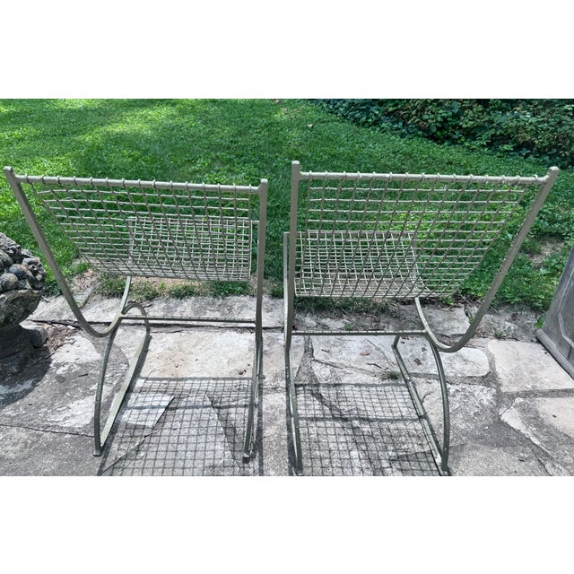 1930s French Wire Mesh Garden Chairs - A Pair For Sale - Image 9 of 15