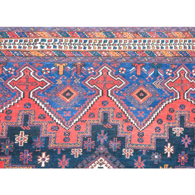 Textile Vintage Mid Century Mazlaghan Rug For Sale - Image 7 of 12