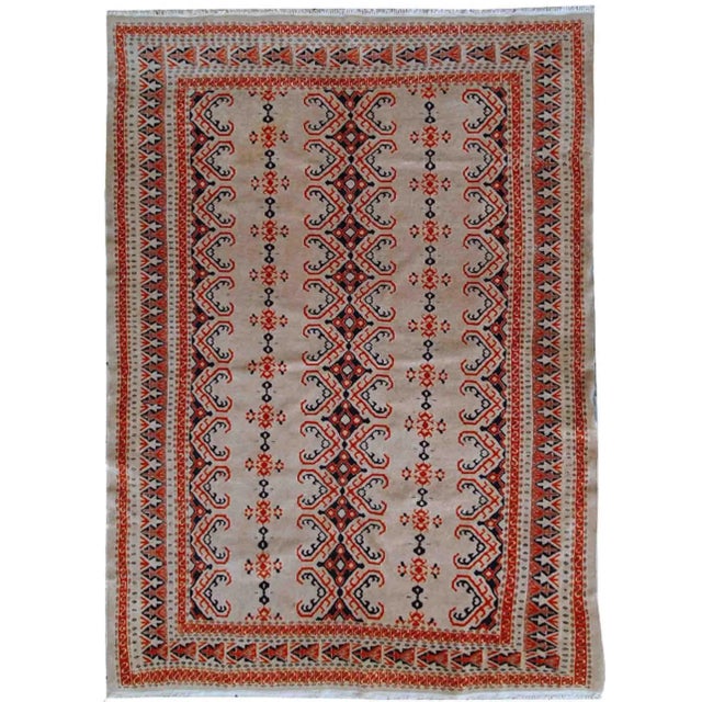 1960s Handmade Vintage Uzbek Bukhara Rug For Sale - Image 10 of 10