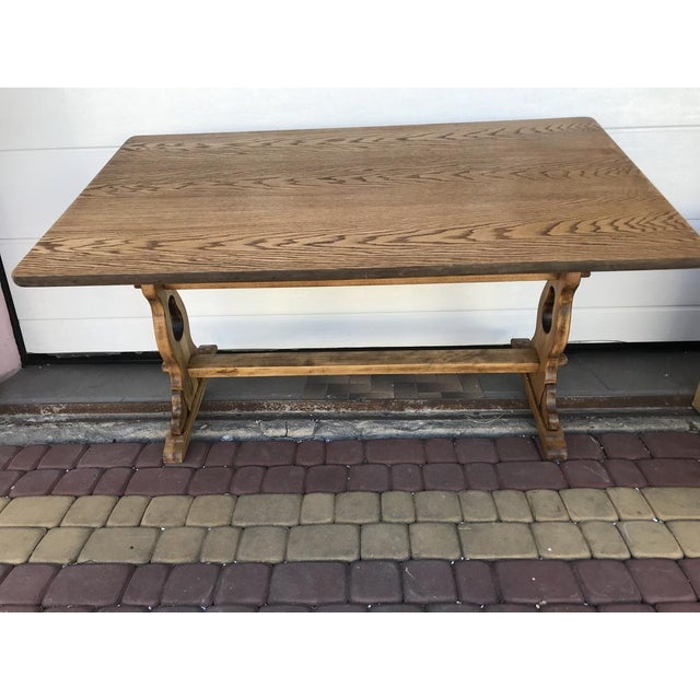 Oak Veneer and OSB Dining Table, 1970s For Sale - Image 3 of 18