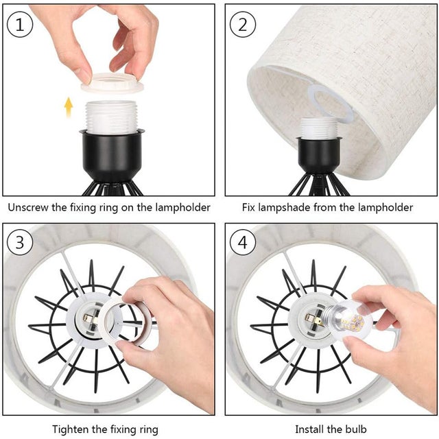 Metal Modern Black Bedside Table Lamp With Linen Shade For Sale - Image 7 of 8