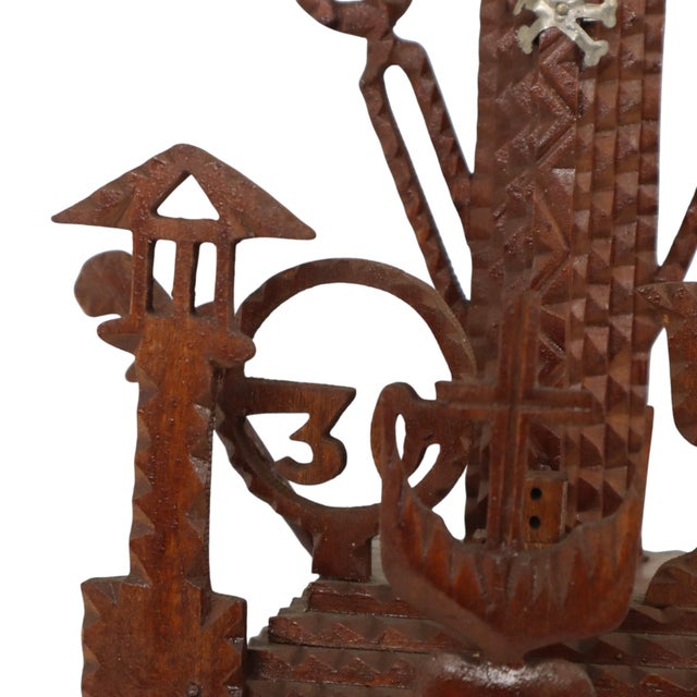 20th Century Folk Art Handmade Tramp Art Crucifix, 1890s For Sale - Image 13 of 18