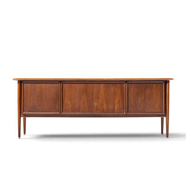 Wood Alma Castilian Mid Century Walnut Credenza For Sale - Image 7 of 11