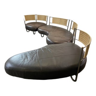 Postmodern Sectional Modular Leather Sofa from Kurt Beier, 1990s, Set of 3 For Sale