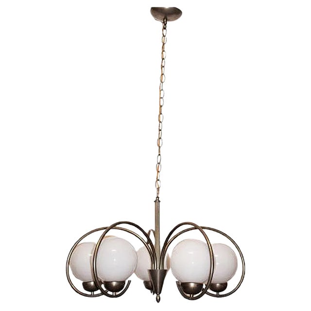 Large Art Deco Ceiling Lamp, 1920s For Sale