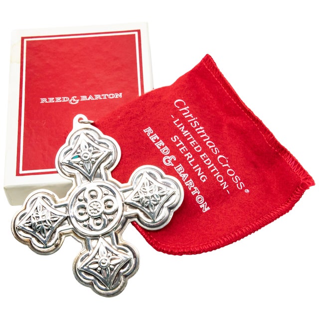 1971 Reed & Barton Sterling Christmas Cross With Original Box For Sale