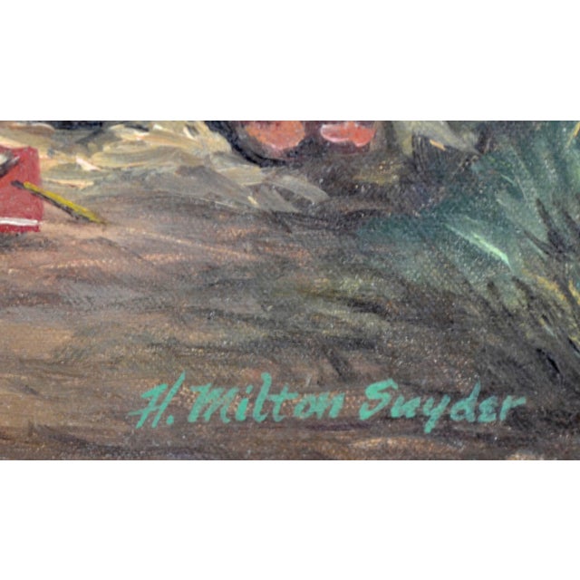 1940s Afternoon Swim, Mid Century Figurative Landscape by H. Milton Snyder For Sale - Image 5 of 7