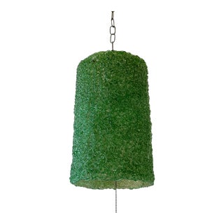 1960s Mid Century Cylindrical Lucite Spaghetti Pendant Hanging Lamp, Plug-In For Sale