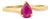 Estate Pear-Shaped Natural Ruby Solitaire Ring Size 4 in 14k Yellow Gold For Sale