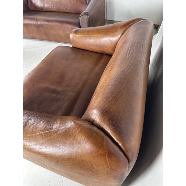 Leather Lounge Set from de Sede, 1970s, Set of 3 For Sale - Image 10 of 12