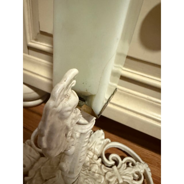 Cream Vintage Cast-Iron Floor Lamp For Sale - Image 8 of 8