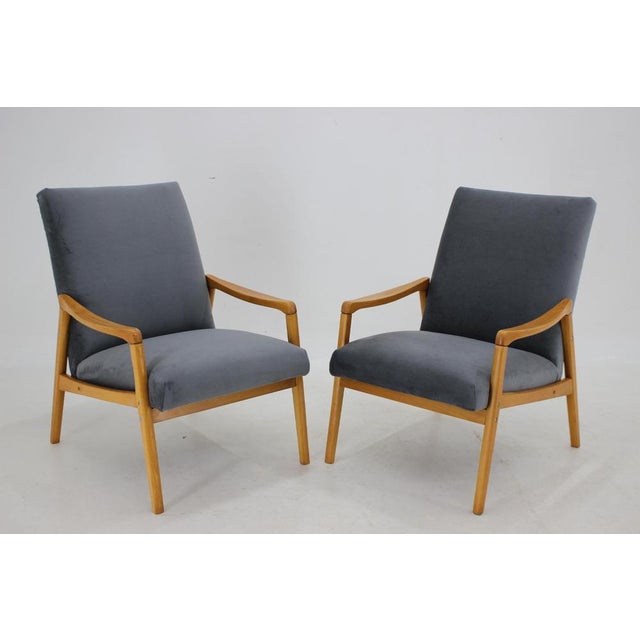 Set of Beech Armchairs, Former Czechoslovakia, 1970s For Sale - Image 13 of 18