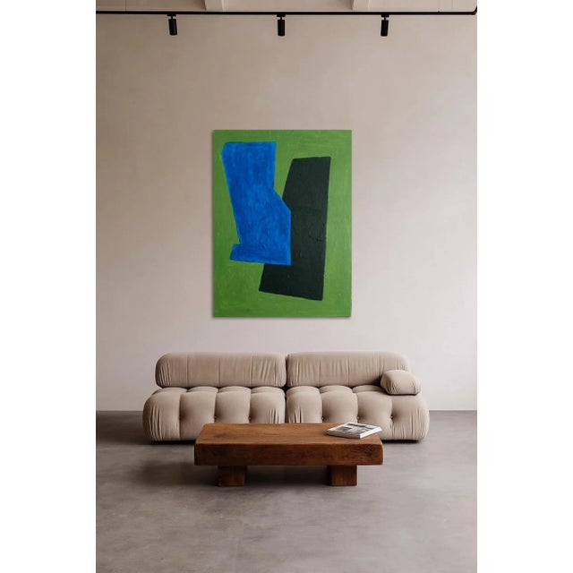 Textile Bodasca, Blue Green, 2025, Canvas For Sale - Image 7 of 10