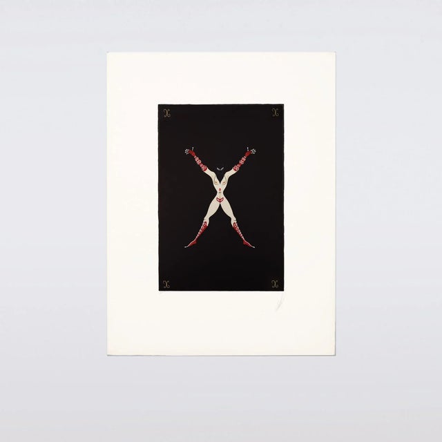 Erté, Artist's Proof: Letter X, Limited Edition Serigraph, 1976 For Sale - Image 6 of 11