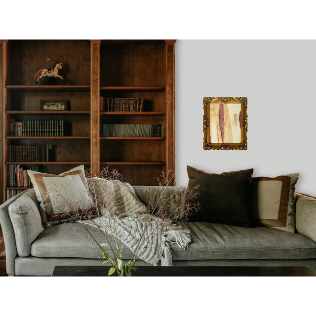 Contemporary "Lavender Latte" Abstract Painting in Antique Frame, Transitional Original Art by JTS For Sale - Image 3 of 7