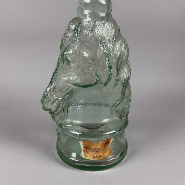 Teal Large Green Artistic Glass Unicorn Bottle, 1970s For Sale - Image 8 of 14