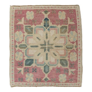 Turkish Mini Rug Oriental Hand Knotted Vintage Rug 2'2" x 2'4" #21193 For Sale