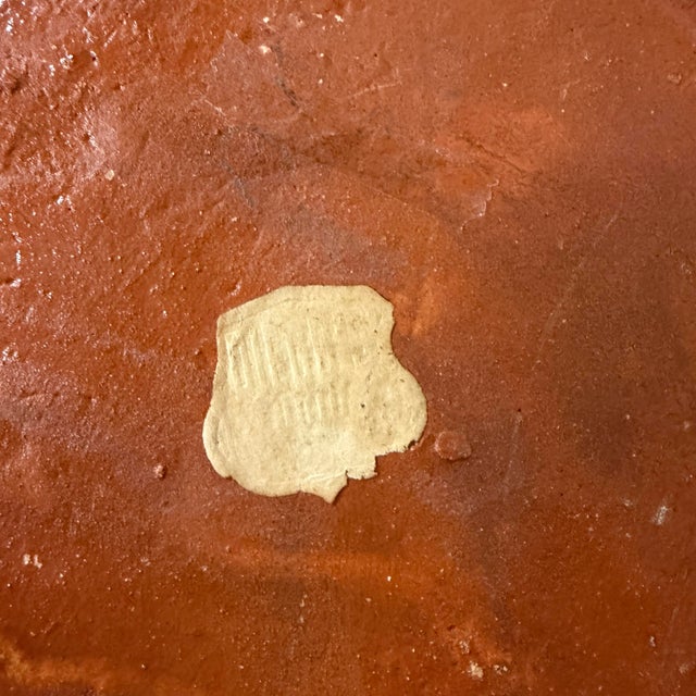 Vintage Hand Painted Landscape Scene Spainish Terra Cotta Wall Pocket For Sale - Image 6 of 6
