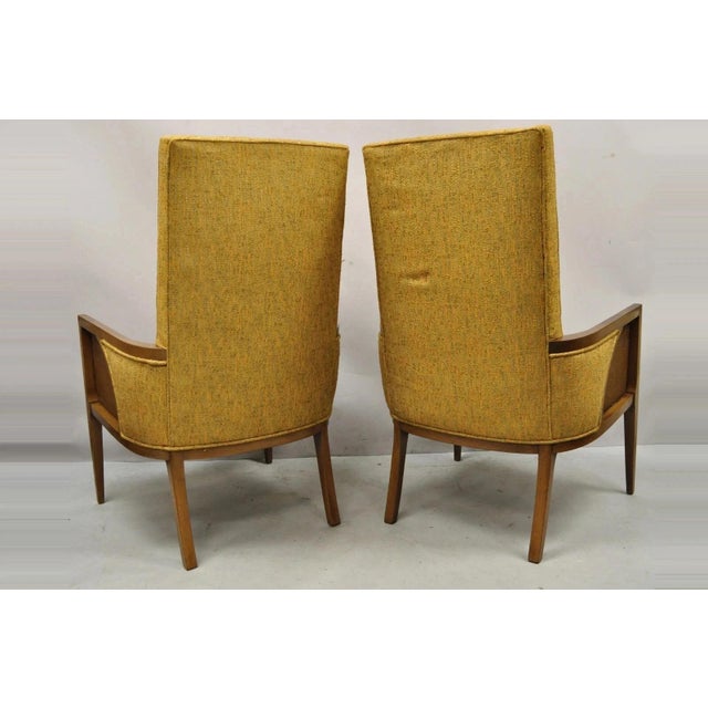 Mid Century Modern Hollywood Regency Sculpted Wood & Cane Lounge Chairs - Pair For Sale - Image 10 of 12