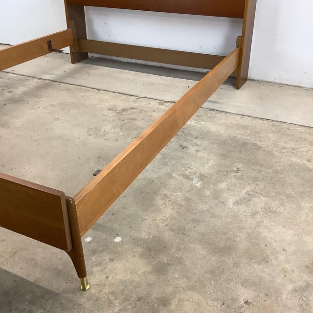 Mid-Century Bed Frame With Storage Headboard- Full For Sale - Image 12 of 12