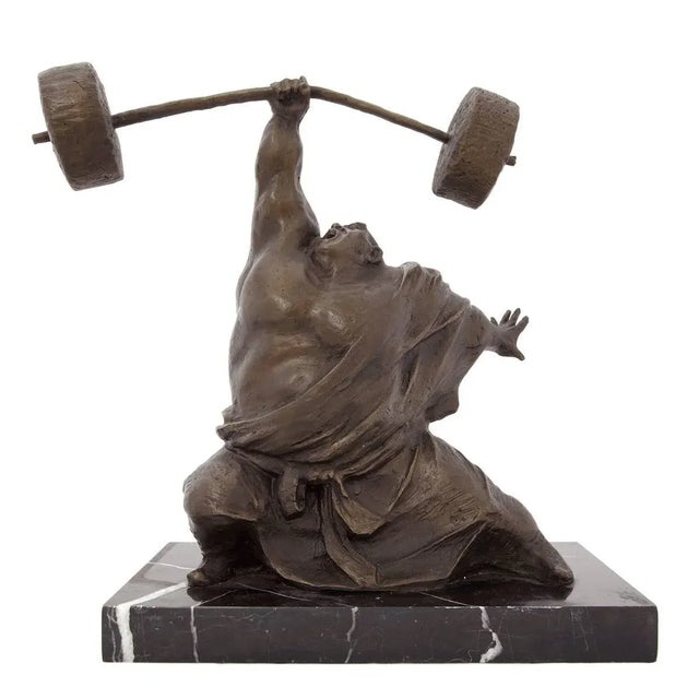Early 21st Century Yaohui Wu, Weight Lifter Chinese Contemporary Art Bronze Sclupture, 2001 For Sale - Image 5 of 5