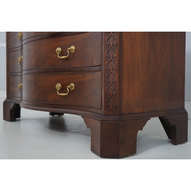Baker Mahogany Serpentine 4 Drawer Chest For Sale - Image 13 of 16