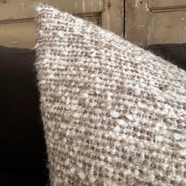 2020s Belle Linen and Wool Blend Pillow With Down Insert For Sale - Image 5 of 7