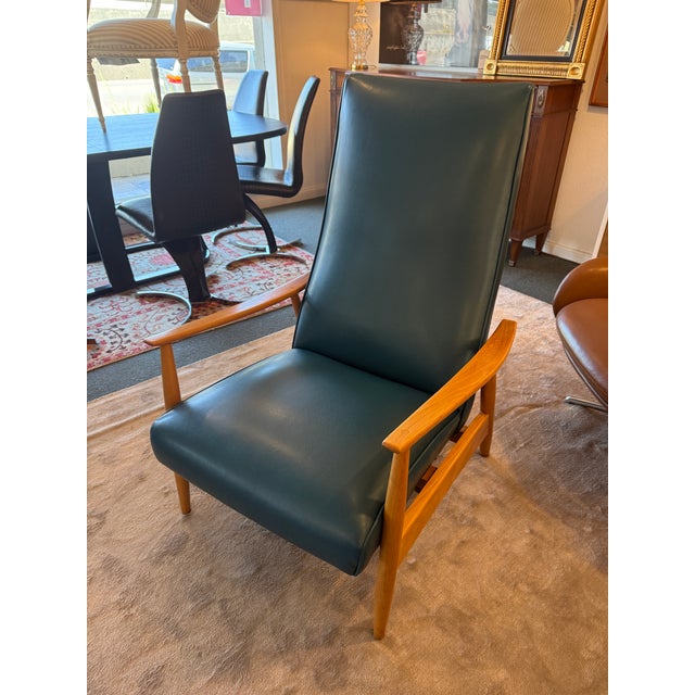 Milo Baughman for James Inc. Recliner, Teal For Sale - Image 9 of 12