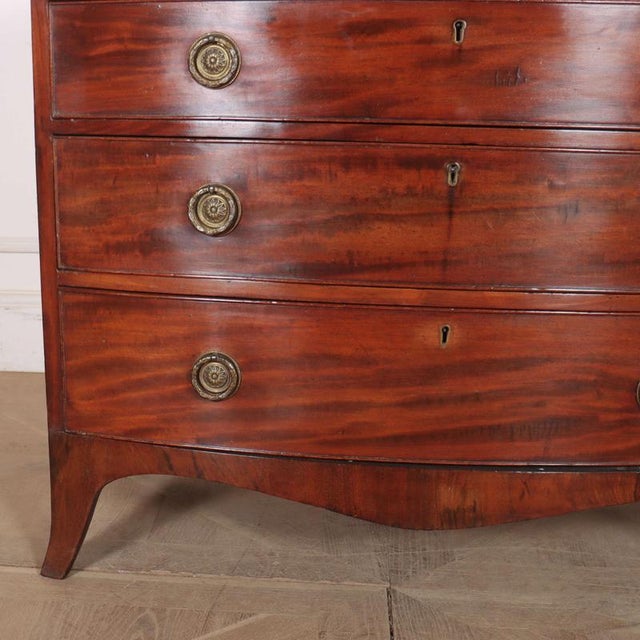 English Bowfront Chest of Drawers For Sale - Image 6 of 10
