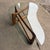 Adrian Pearsall for Craft Associates Curved Coffee Table Glass and Walnut For Sale - Image 9 of 12