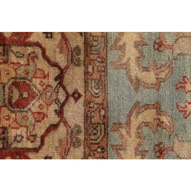 Traditional Exquisite Rugs Serapi Hand knotted Wool Light Blue/Ivory Rug-9'x12' For Sale - Image 3 of 7