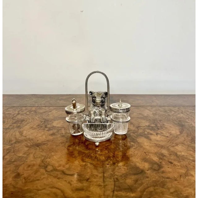 Antique Victorian Silver Plated Novelty Cruet, 1871, Set of 3 For Sale - Image 9 of 10