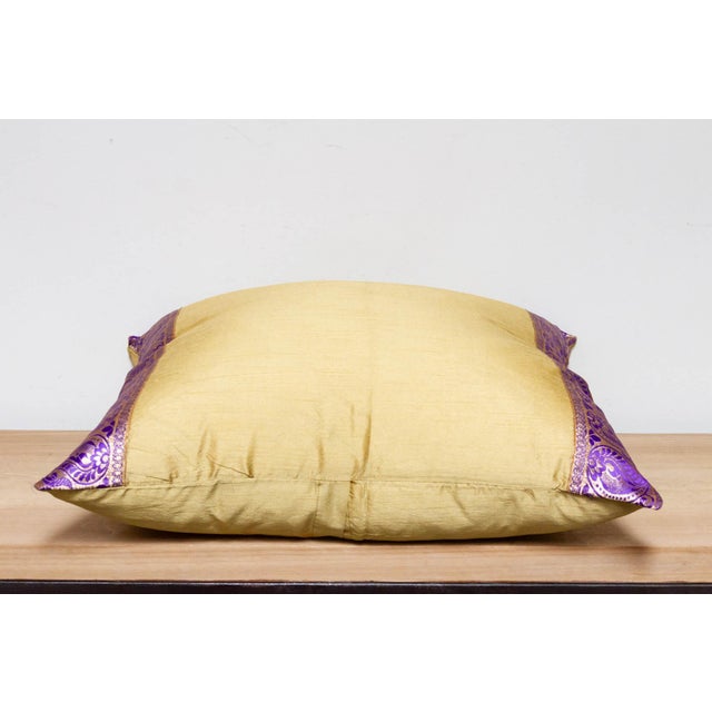 1990s Surya Gold Festive Silk Euro Pillow Cover For Sale - Image 5 of 7