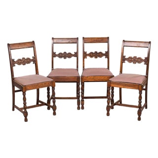 Late 19th Century Victorian English Side Chairs - Set of Four For Sale