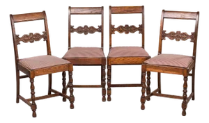 Late 19th Century Victorian English Side Chairs - Set of Four