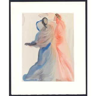 1963 Dalí Divine Comedy Engraving Paradis Chant 18 "Le Réconfort De Béatrice" (The Comfort of Beatrice) For Sale