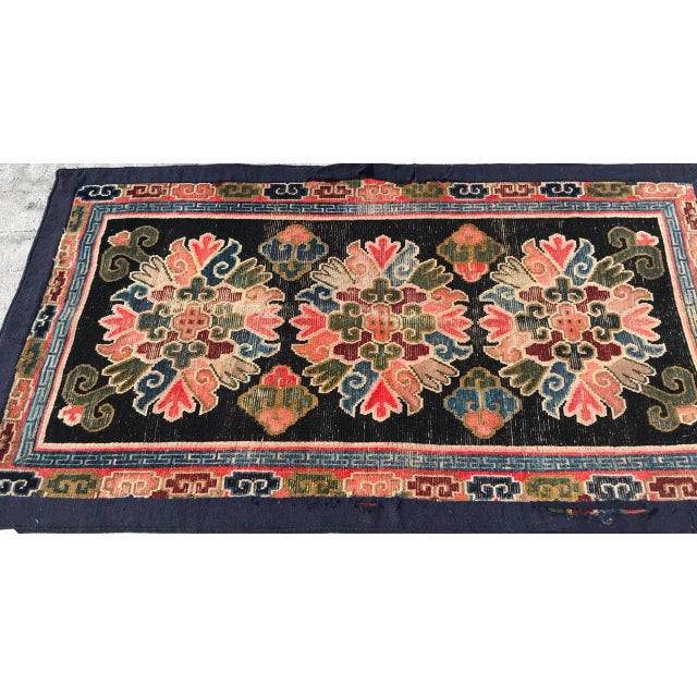 Textile Late 19th Century Tibetan Floral Rug-2′11″ × 5′3″ For Sale - Image 7 of 13