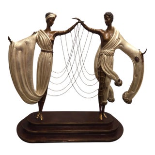 Erte Romain De Tirtoff the Wedding Bronze Sculpture Figural Dance Fine Art 1986 For Sale