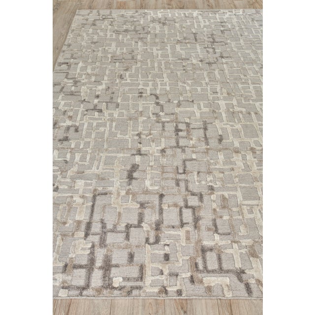 Transitional Exquisite Rugs Vista Handmade New Zealand Wool & Bamboo Silk Mocha Beige Rug-6'X9' For Sale - Image 3 of 7