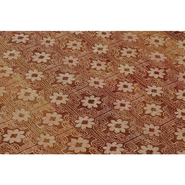 2010s Rug & Kilim's Modern Classics Runner Rug, Ombre Terracotta and Burgundy Lattice For Sale - Image 5 of 8