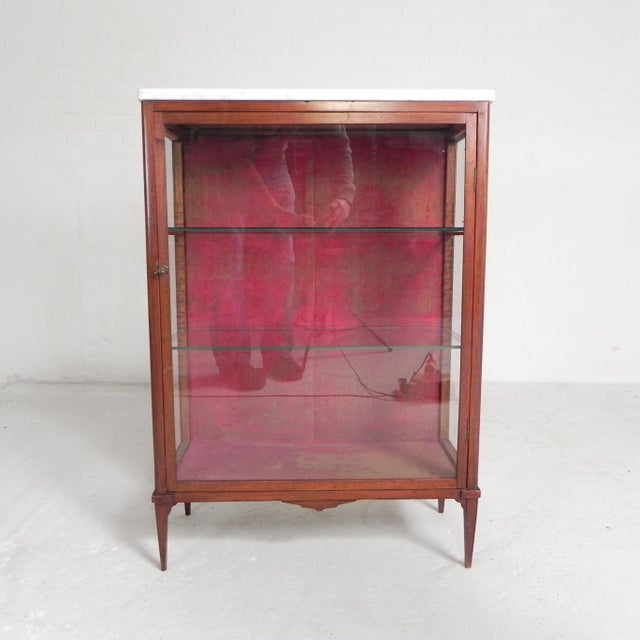 Mahogany Display Cabinet with Marble Top, 1920s For Sale - Image 6 of 18