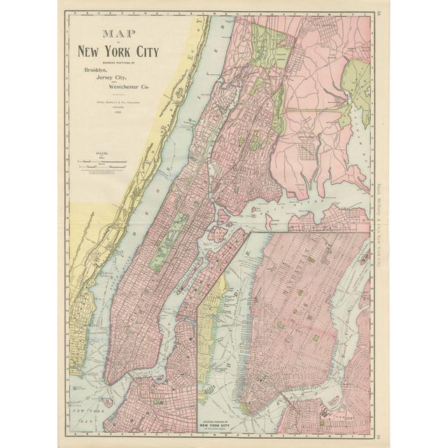 Antique Map of Manhattan, New York City with Central Park from Rand McNally, 1899 For Sale - Image 12 of 12