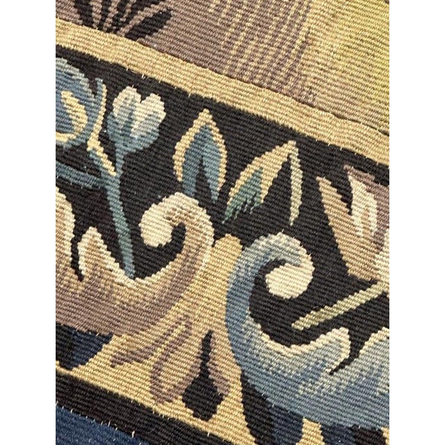 Vintage French Aubusson Tapestry in Silk and Wool, 1930s For Sale - Image 12 of 18
